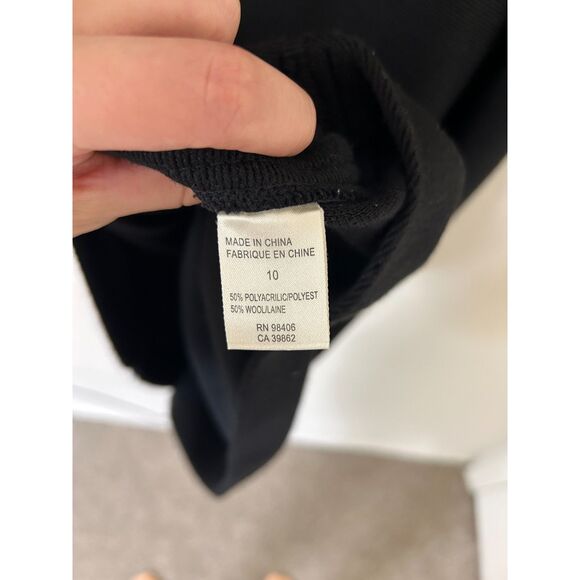 Theory Dress Women's 10 Black Wool Blend Vyla Comfort Knit‎ Zipper minimalist - Picture 7 of 12